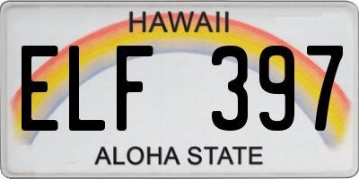 HI license plate ELF397