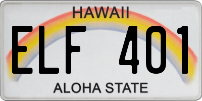HI license plate ELF401