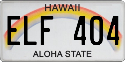 HI license plate ELF404