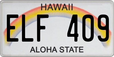 HI license plate ELF409