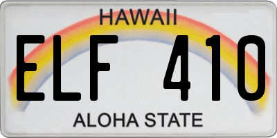 HI license plate ELF410