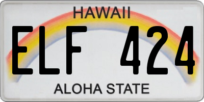 HI license plate ELF424