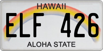 HI license plate ELF426