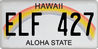 HI license plate ELF427