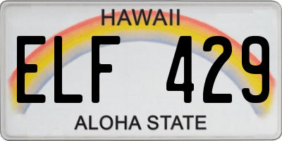 HI license plate ELF429