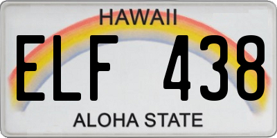 HI license plate ELF438