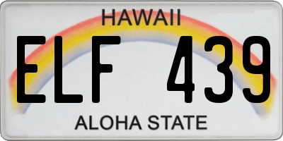 HI license plate ELF439