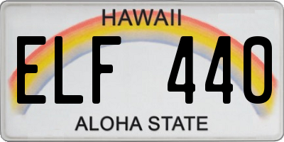 HI license plate ELF440