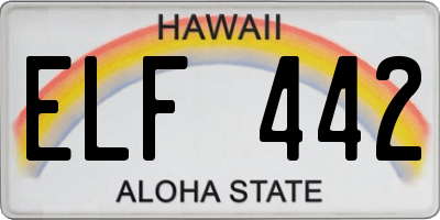 HI license plate ELF442