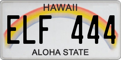 HI license plate ELF444