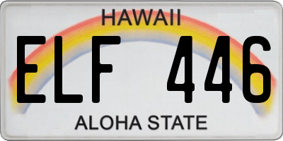 HI license plate ELF446