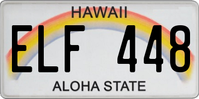 HI license plate ELF448