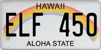 HI license plate ELF450