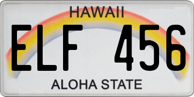 HI license plate ELF456