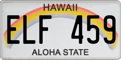 HI license plate ELF459