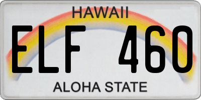 HI license plate ELF460