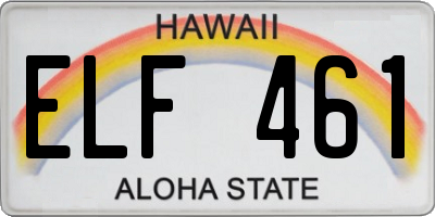 HI license plate ELF461