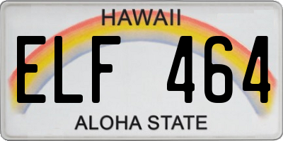 HI license plate ELF464