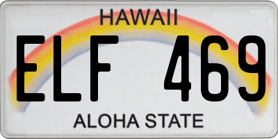 HI license plate ELF469
