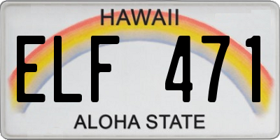 HI license plate ELF471