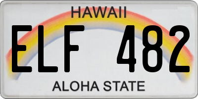 HI license plate ELF482