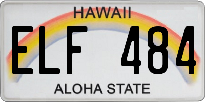 HI license plate ELF484