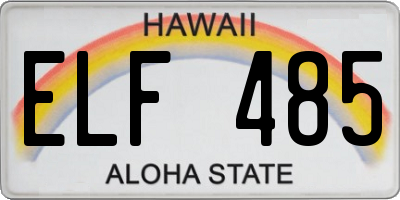 HI license plate ELF485