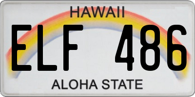 HI license plate ELF486