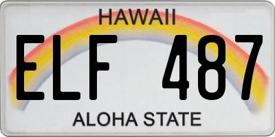 HI license plate ELF487