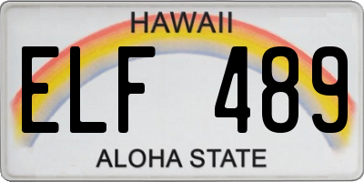 HI license plate ELF489