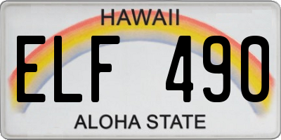 HI license plate ELF490