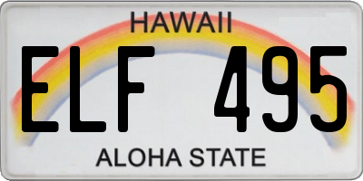 HI license plate ELF495