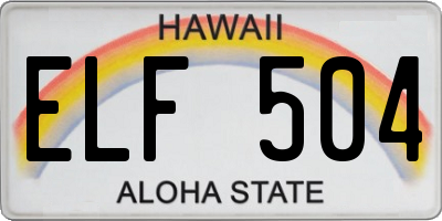 HI license plate ELF504