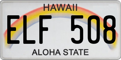HI license plate ELF508
