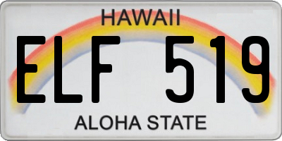 HI license plate ELF519