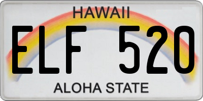 HI license plate ELF520