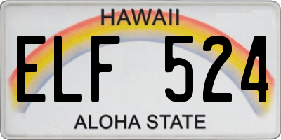 HI license plate ELF524