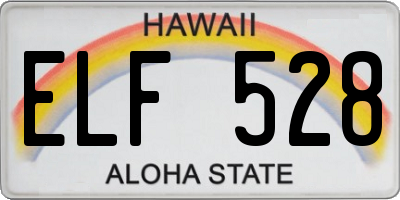 HI license plate ELF528