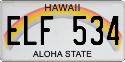 HI license plate ELF534
