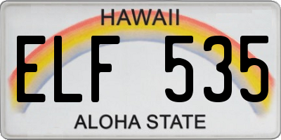 HI license plate ELF535