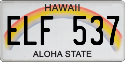 HI license plate ELF537