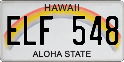 HI license plate ELF548