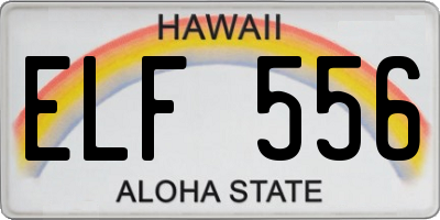 HI license plate ELF556