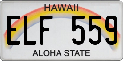 HI license plate ELF559