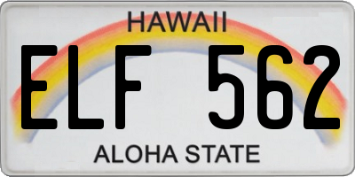 HI license plate ELF562