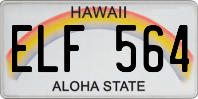 HI license plate ELF564