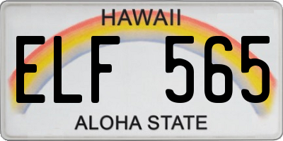 HI license plate ELF565