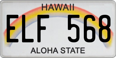 HI license plate ELF568
