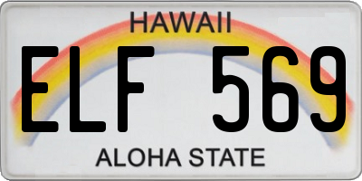 HI license plate ELF569