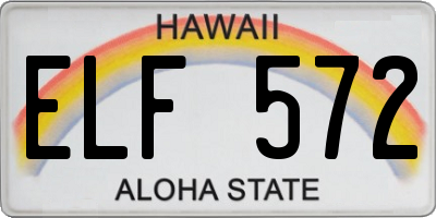 HI license plate ELF572